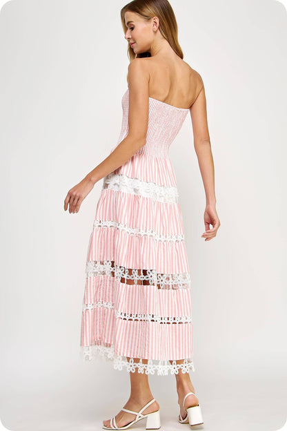 Lena Eyelet Midi Dress - Bohemian Resort Wear