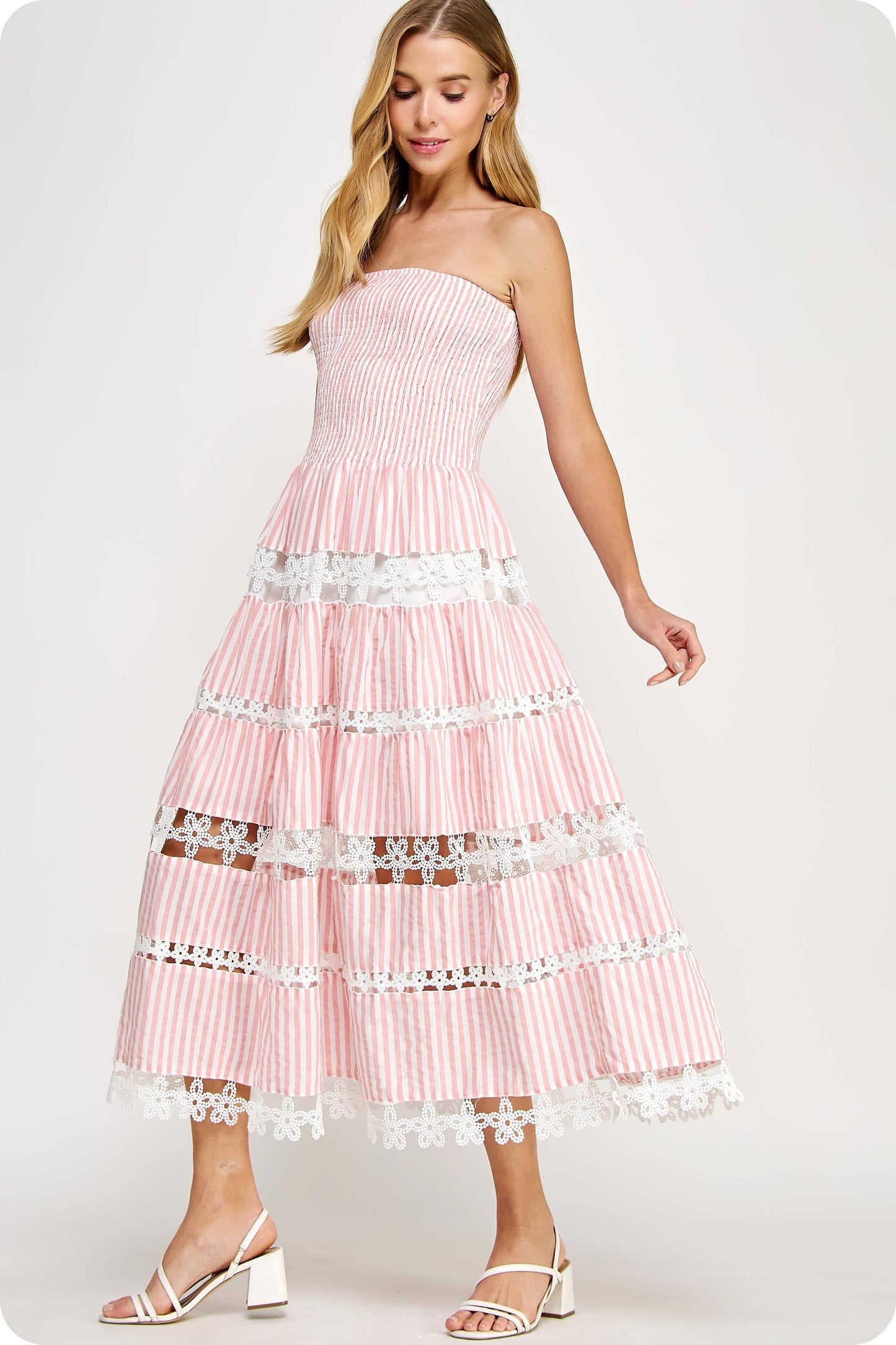 Lena Eyelet Midi Dress - Bohemian Resort Wear