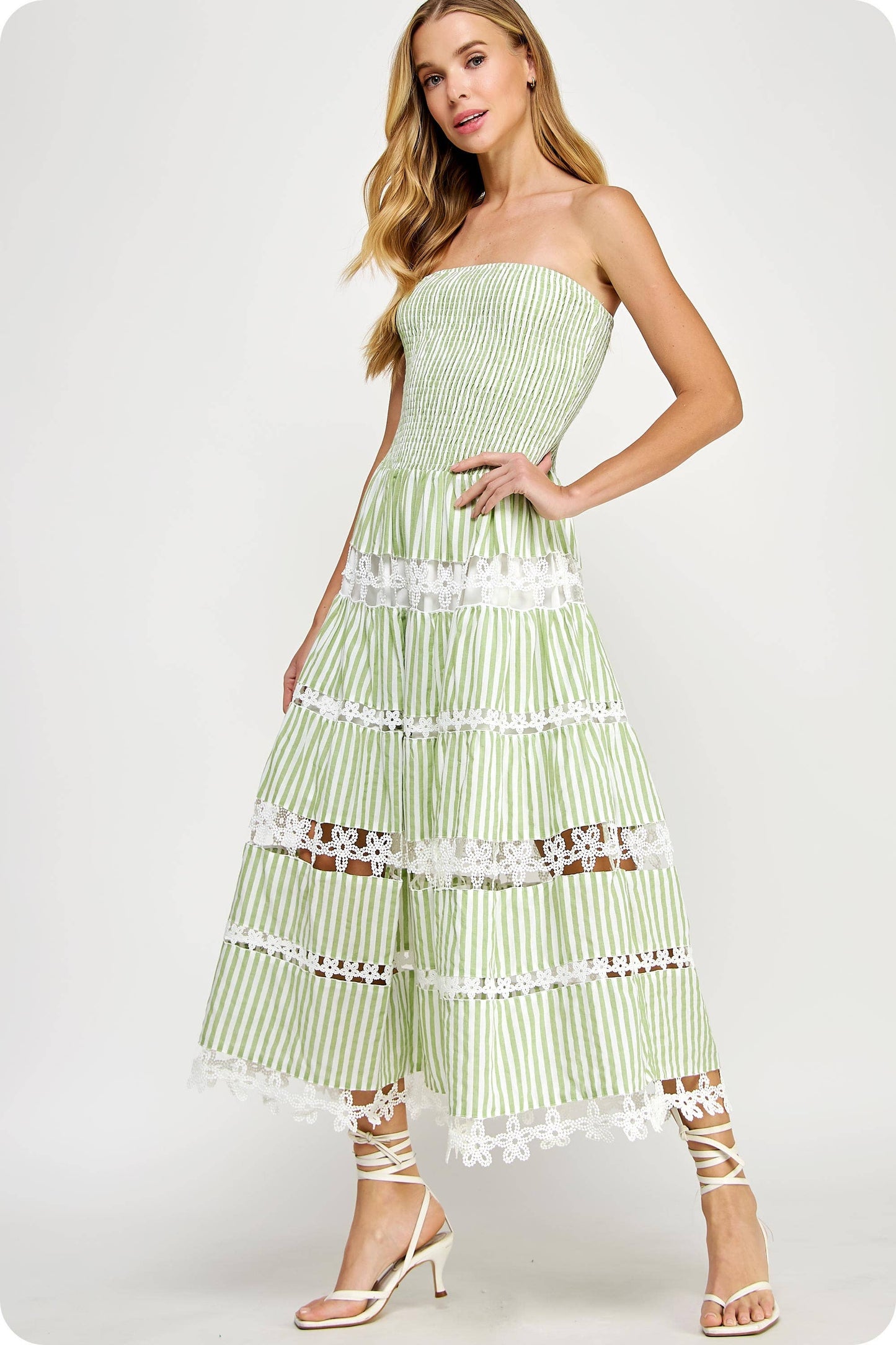 Lena Eyelet Midi Dress - Bohemian Resort Wear