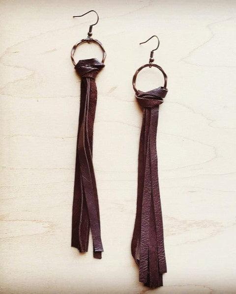 Leather Fringe Earrings - Da Bohemian Bazaar