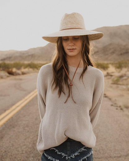 Western Cowgirl Palm Leaf Hat - Chin Straps