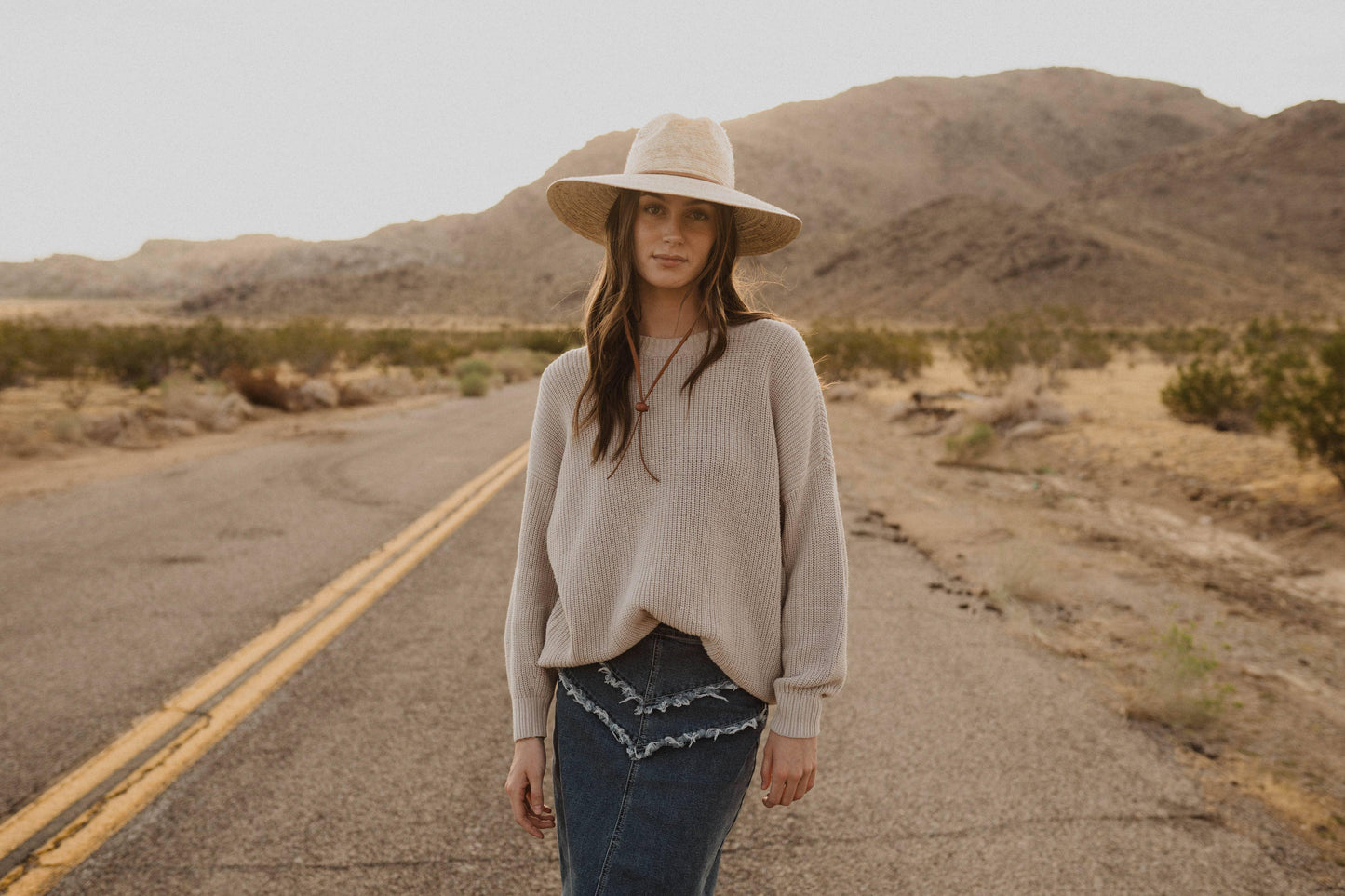 Western Cowgirl Palm Leaf Hat - Chin Straps