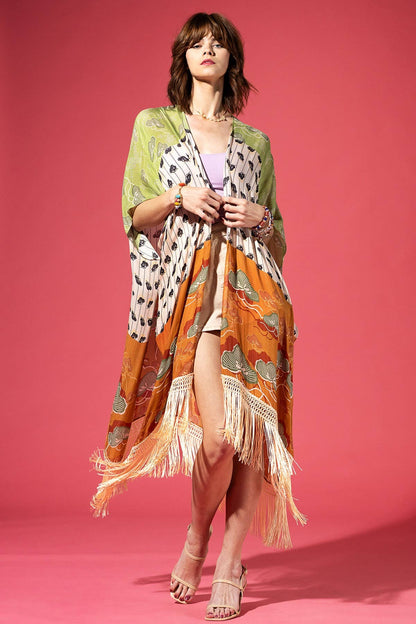 Midori Grove Fringe Kimono