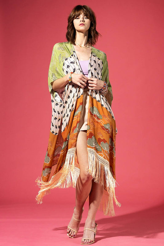 Midori Grove Fringe Kimono